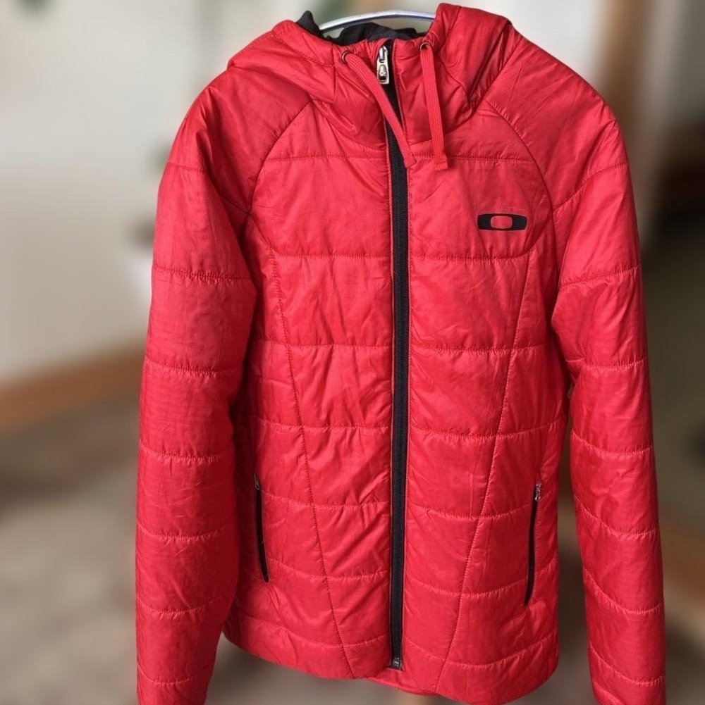 Oakley Mens Large Red Quilted Puffer Jacket